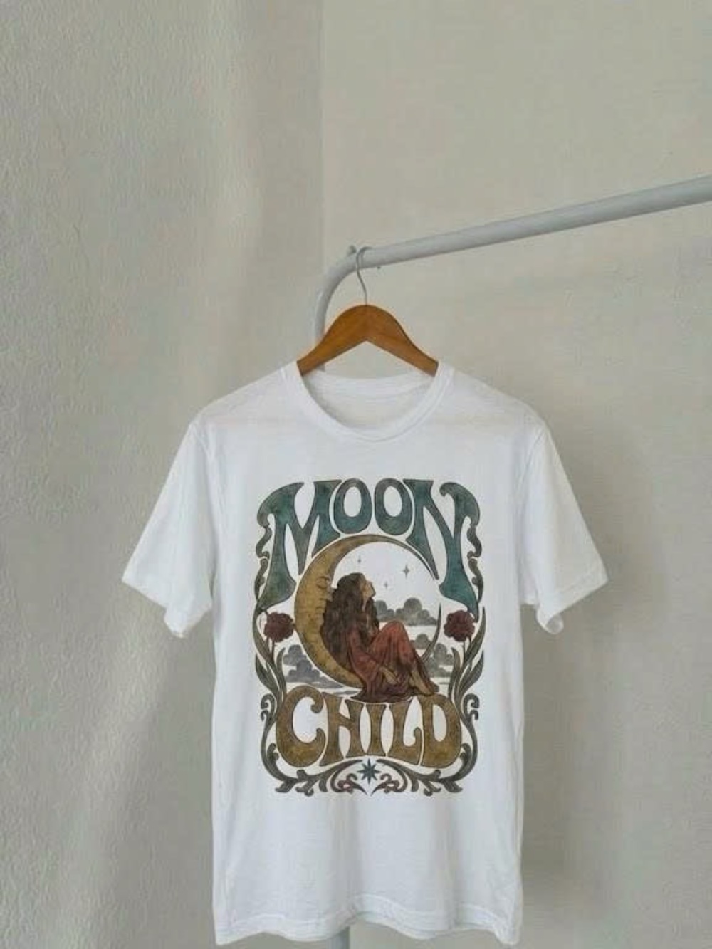 Moon Child Graphic Tee - White